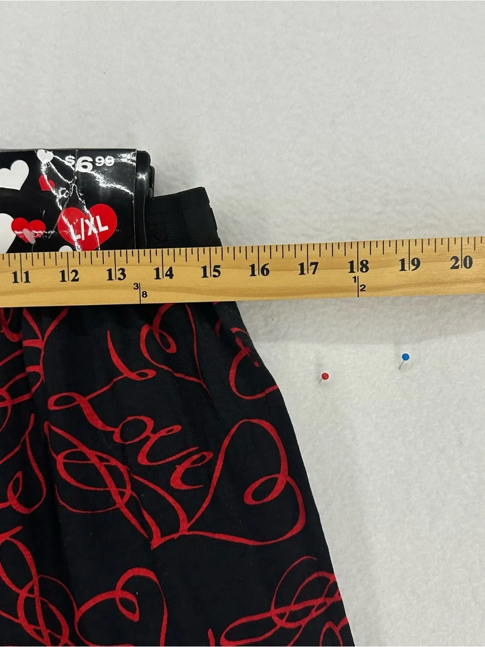 Luv Boxers Love Heart Print Boxer Shorts Black Red L/XL NWT Valentine’s